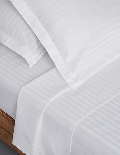 Image of Symbol Premium 100% Pure Cotton Soft Bedsheet for Double Bed - King Size (108x108 inches) with 2 Pillow Covers (27x17 inches) | 300 Threadcount