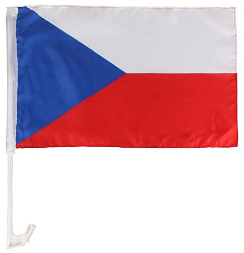 (2 Pack) Czech Republic Country Car Window Vehicle 12x18 12