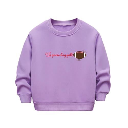 Girls Boys Baseball Print Fleece Sweatshirt Casual Long Sleeve T-Shirts Kids Loose Crewneck Basic Tee Tops for 2-12 Years