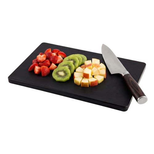 Restaurantware Bar Cutting Board Food Prep Cutting Board Bar Prep - 6' x 10' - Black - Premium Plastic - Professional Grade - Non-Slip - 1ct Box