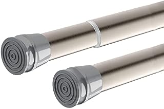 MUHOO Shower Curtain Rod, No Drilling Extendable Curtain Pole, Telescopic Curtain Tension Rod, Heavy Duty Shower Pole for Bedroom Windows Cupboard Wardrobe 140-250 Cm/55-98.4 Inch