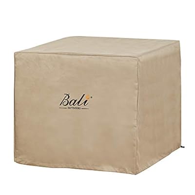 BALI OUTDOORS 30 Inch Square Patio Fire Pit Table Cover, Heavy Duty, Waterproof and Weather Resistant Oxford Fabric Cover, Brown
