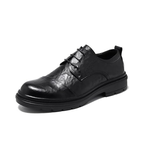 Mens Lace-up Leather Shoes Luxury Comfortable Tuxedo Shoes Formal Oxford Classic Business Shoes(Black,10)