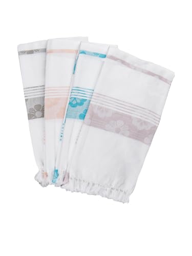 Image of RAMRAJ COTTON Pack Of 4 Cotton Bath Towel Set Crafted For Softness| Durability| And Comfortable Daily Use