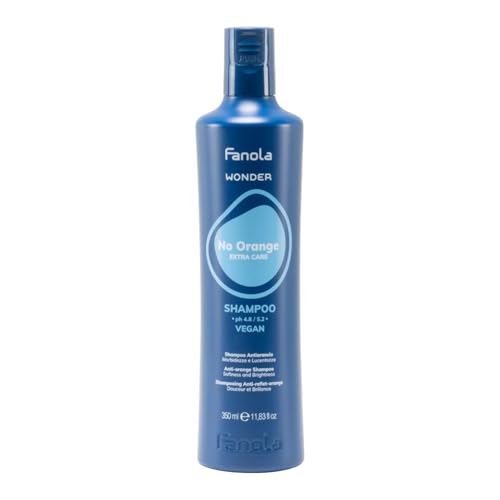Fanola Wonder Blue Shampoo for Brunettes - Toning Hair Color Shampoo for Light Brown to Platinum Strands - Neutralizes Orange & Brassy Tones - Vegan & Sulfate-Free (11.8 fl oz)