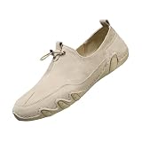 Damen Herren Wanderschuhe, atmungsaktiv, Strick, Schlupfschuhe, leichte Socken-Sneaker, lässig, bequem, flache Schuhe für Alltag, Freizeit und Reisen, khaki, 39 EU