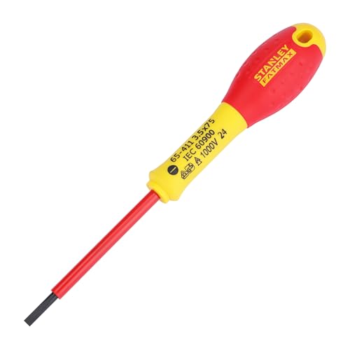 STANLEY 0-65-411 - Destornillador aislado vde 1000v FatMax plana 3,5 x 75 mm