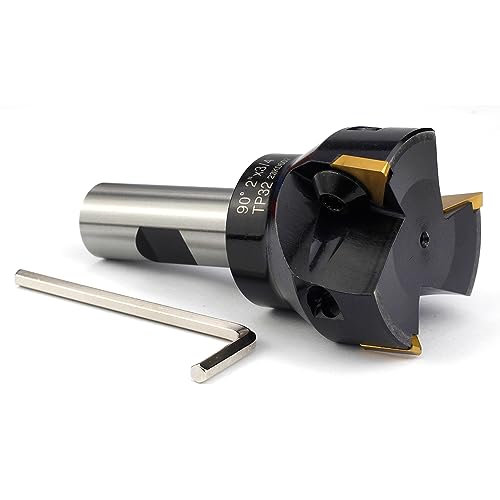 Image of Indexable End Mill with 3 Pcs TPCN32PDTR Tpg32 Carbide Inserts, 2 inch Cutting Diameter, 3-3 /4 inch Overall Length, 90 Degree, 3 /4 inch Shank, TP32, 3 Flutes