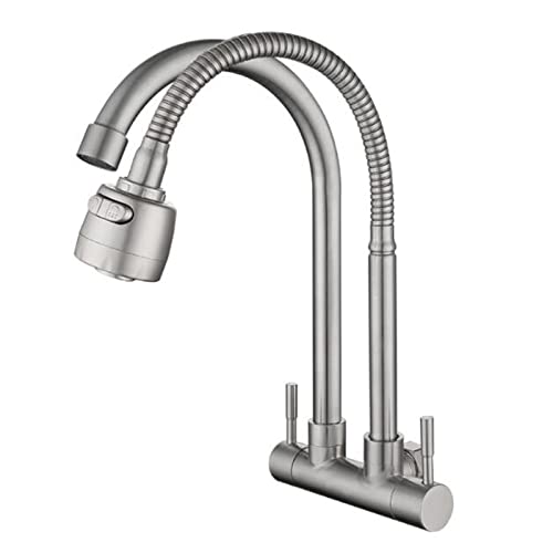 Grifo de pared para fregadero de cocina, agua fría con caño giratorio