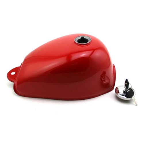 Race-Guy Red Gas Fuel Tank With Lock Cap Cover For