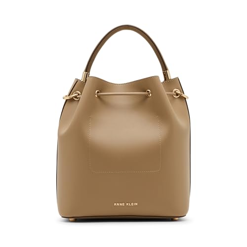 Anne Klein Medium Bucket with Detachable Strap, Truffle3