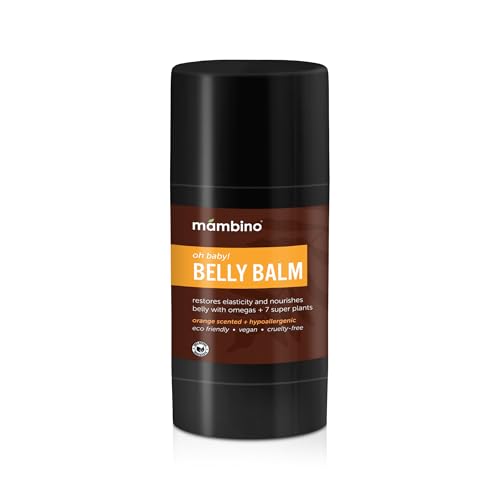 Mambino Organics Oh Baby! Belly Balm – Plant-Based with Egyptian Calendula, Vietnamese Tamanu & Dutch Shea – Pregnancy Balm for Stretch Marks – Vegan Cruelty-Free Maternity Care, 2.5 floz