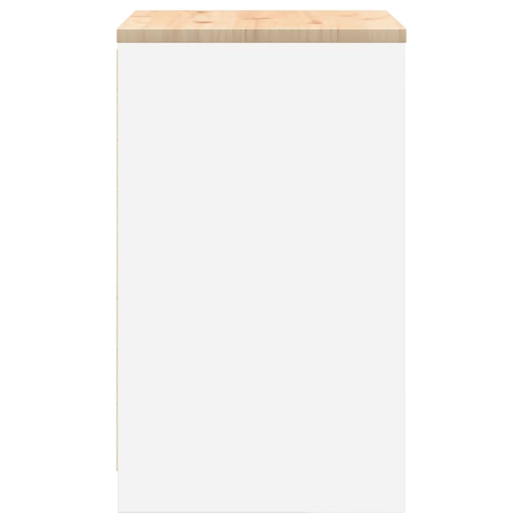 vidaXL Armadietto da Garage Bianco 60x51x85 cm Legno Massello di Pino