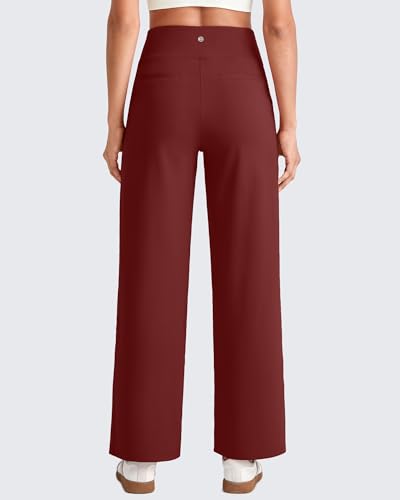 Image of G4Free EverGoing Wide Leg Ankle Pants for Petite Women with Pockets Stretch | Moisture Wicking, 4-Way Stretch, 7 /8 Ankle Length, Faux Fly Detail, Faux Back Pockets, Yoga To Casual Wear