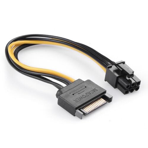 Cable de alimentación BBAUER SATA 15-Pin a PCIe 6-Pin 8 pulgadas