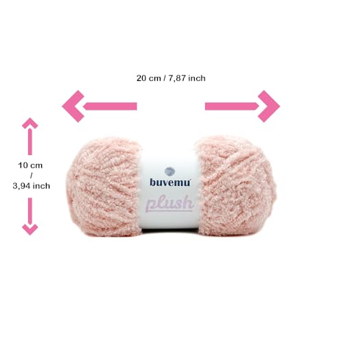 Image of Plush Faux Fur Bulky Yarn, Super Soft Fluffy Fuzzy for Knitting Crocheting Crafting, 100 Gram (3.53 Ounces) 109 Yards (100 Meters) (Misty Rose)