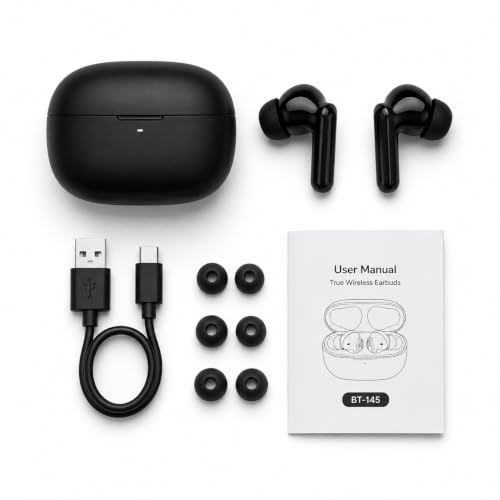 Image of BassOn TWS Wireless Bluetooth Earbuds v5.4 with 36H Playtime, Deep Bass, HD Mic, Touch Control, Type-C Charging, Voice Assistant Support, Android & iOS Compatible