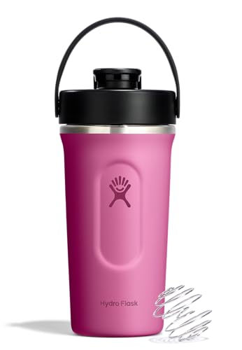 Image of Hydro Flask Shaker Bottle - Insulated Stainless Steel Gym Bottle for Pre Workout & Protein 24 Oz Reef Pink