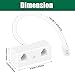 Lativu Phone Jack Splitter for Landline, 2 Pack Phone Line Splitter, White RJ11 6P4C Telephone Jack Male to Dual Female 1 in 2 Out, Wired