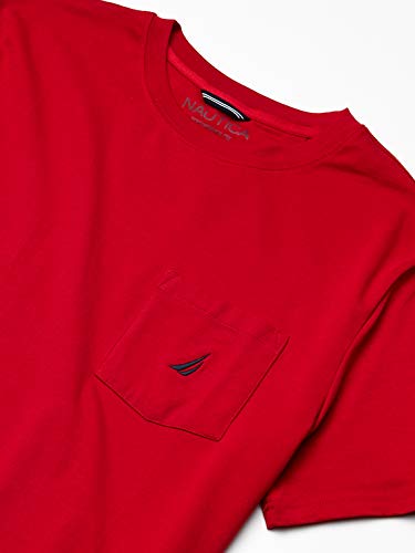 Nautica mens Solid Crew Neck Short Sleeve Pocket T-shirt T Shirt, Nautica Red, 6X Big US