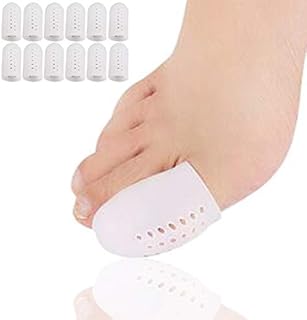 Big Toe Protector Gel Toe Caps 12 Pcs, New Breathable Toe Covers with Holes for Blisters, Corns, Broken Toe, Ingrown Toenail - Silicone Toe Cushions for Shoes for Women and Men