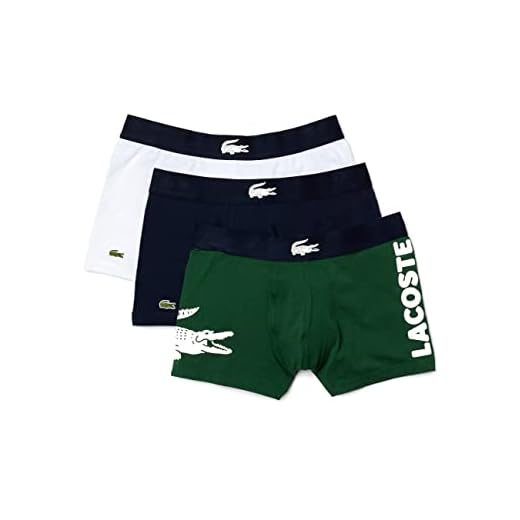 Lacoste 5h1803 Ropa interior, Thyme/Marine-White, M (Pack de 3) para Hombre