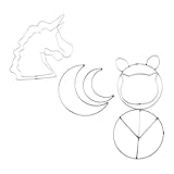 Catchers de ensueño Hoops de metal Estrella Unicornio en forma de bricolaje Anillo de catriz de sueño Floral Hoop anillo de macrame para la colgante de la pared adornos de artesanía plateado