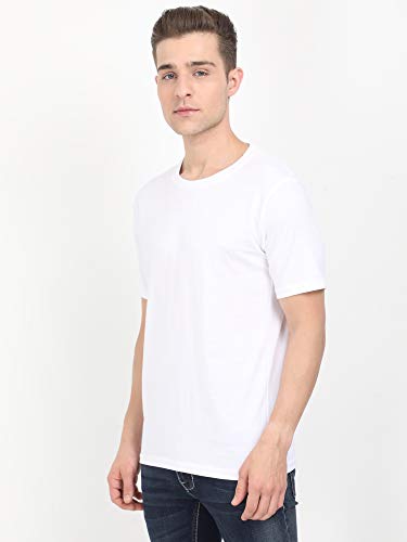 Image of FLEXIMAA Men's Cotton Round Neck Plain Half Sleeve T-Shirt