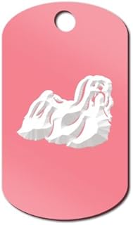 Lhasa Apso Engraved Keychain/GI Tag Mister Petlife Pink