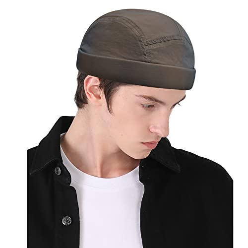 Croogo Quick Dry Brimless Hat Lightweight Daily Beanie Mesh Beanie Docker Cap Cooling Landlord Hat Worker Cap.coffee-Abh01 #TOP5