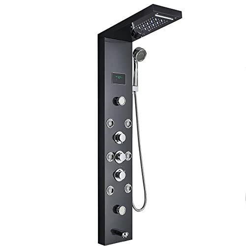 Panel de ducha LED waterfall shower column con jets para bañera miniatura 1