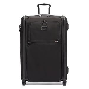 TUMI Alpha 4-Rad-Trip-Expandable-Koffer mit 108 Liter Fassungsvermögen in Schwarz mit Spinner-Rädern und erweiterbarer Tiefe