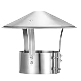 Loyimioo Edelstahl Schornsteinkappe mit Konischem Deckel Verstellbare Universelle Passform für Wetterfeste Sicherheit Einfache Installation und Tierschutz (180mm)