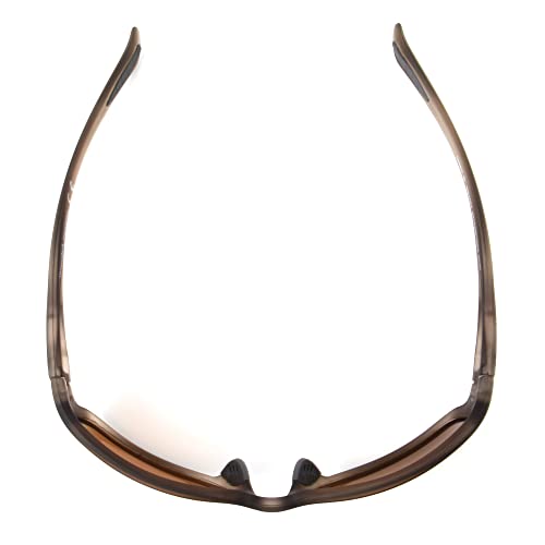 Panama Jack Men's Polarized Orange Mirror Wrap Sunglasses, Dark Gray Crystal, 644