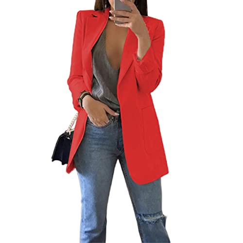Womens Casual Blazers Business Oversized Blazer Jacket Long Sleeve Open Front Work Office Blazer Trendy Clothes