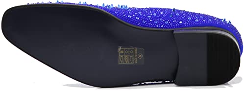 Image of Enzo Romeo Men Fashion Rhinestones Studs Tuxedo Slip On Loafer Dress Shoes WBG