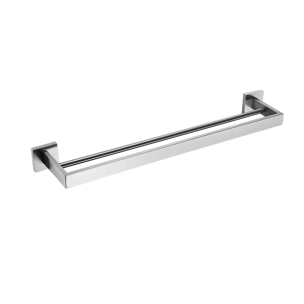 Juego de accesorios de baño de acero inoxidable, toallero de montaje en pared, toallero doble, soporte para cepillo de inodoro, jabonera y gancho de ropa, y elegante kit de accesorios para baños