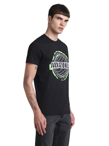Image of JACK & JONES Men's Cotton Solid Slim Fit T-Shirt