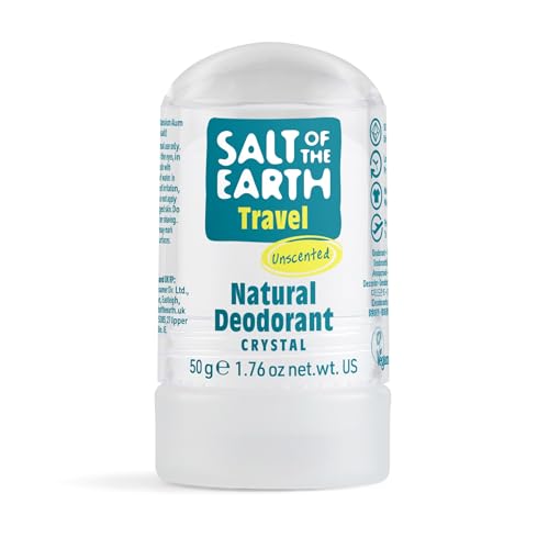 Salt Of The Earth Natürlicher Deo-Kristall In Reisegröße, Geruchlos, Ohne Parfüm - Vegan, Langanhaltender Schutz, Ohne Tierversuche - 50 g