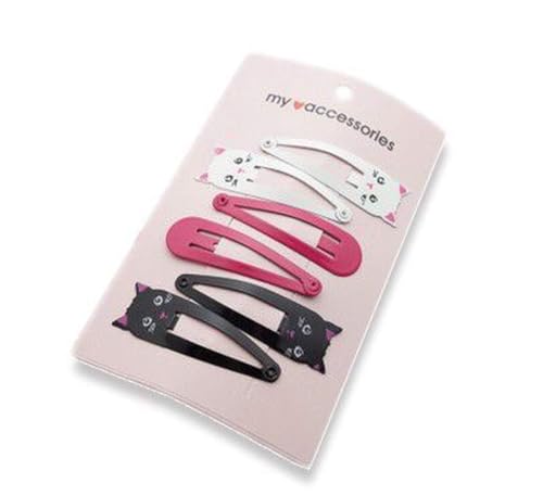 Bunte Cartoon-bedruckte Haarspangen, modisch, für Mädchen, personalisierbar, Katzendruck, Haarschmuck, Haarstyling-Zubehör, Haarnadeln, 6 Stück