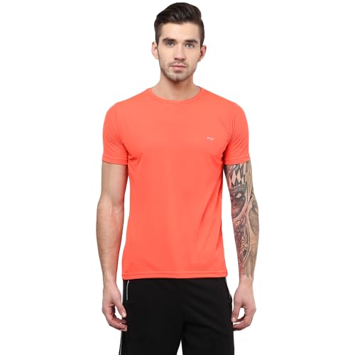 Image of berge' Men Instadry Dryfit Round Neck Sports Tshirt for Badminton, Running Activity, Casual Plain Tshirt for Men's, Regular Fit Gym Wear Tees, Half Sleeve Tshirt for Men for Exercise