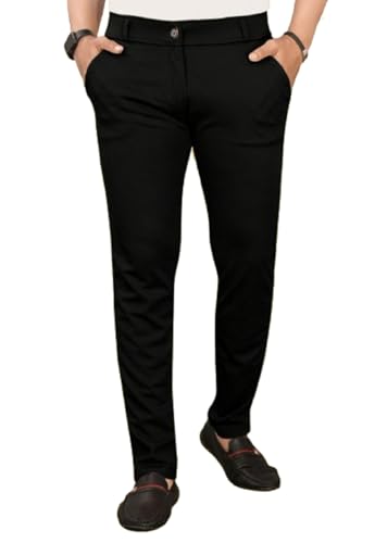 Image of Mens Regular Fit Casual Ankle Chino Trouser Style Lower, Everyday Wear Lower Pants Zipper and Button Closer Lycra Blend Stratchable Trousers