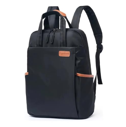 Mochila Feminina Notebook Impermeável Executiva Elegante Anti Furto Compartimento Laptop 14 Polegadas Leve Resistente Água Ideal Trabalho Faculdade Viagem Dia a Dia (Preta)