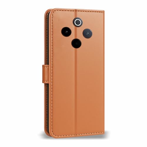 Image of AIBEX Shock Proof Flip Compatible for iQOO Z10 5G / Vivo T4 5G Flip Cover Leather Finish | Inside TPU with Card Pockets | Wallet Stand | Complete Protection Flip Case - Brown