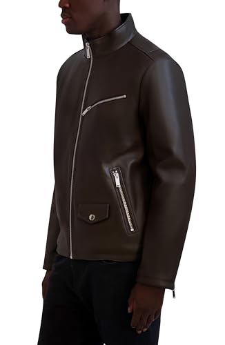 KARL LAGERFELD Paris Men's Faux Leather Biker Jacket3