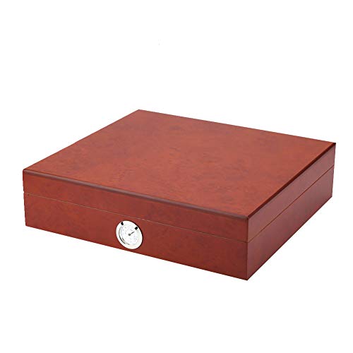 Estuche de almacenamiento de madera vintage caja de puros negra con acabados clásicos