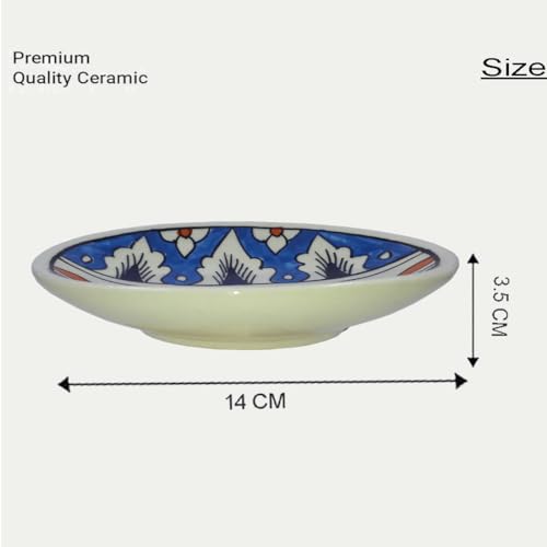 Image of Hand Painted Flower Design Ceramic Soap Dish Tray | Soap Holder | Soap Case Holder, Use In The Bathrooms Or Kitchen, Offices,, Blue