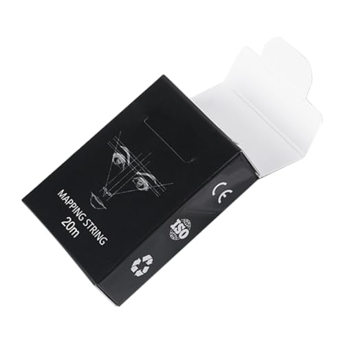 MOBUTOFU Cuerda de Mapeo para Entintada 20 Metros Caja Negra Regla para Profesional Accesorio de Maquillaje para Herramienta Precisa para Microblading