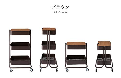 Amazon.co.jp: ヴィンテージ調 キッチンワゴン 天板付き キャスター