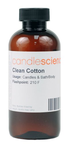 CandleScience Clean Cotton Type Candle Scent (4 oz) - Nostalgic Aroma of Clean Sheets on a Breezy Day - Great for Candle, Bath, Body Products - Made in USA